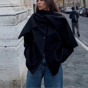 Zara scarf wool coat